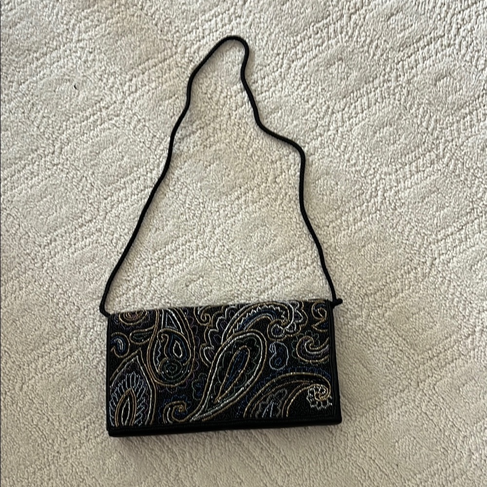 Beaded Black Evening Clutch